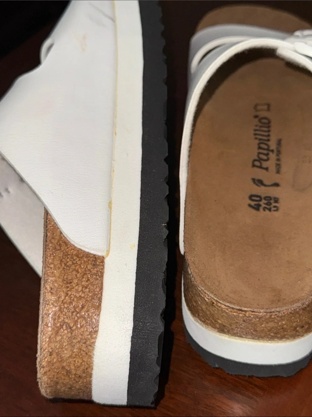 Birkenstock Papillio White Double Buckle Slide Sandals Size 10 40 Shoes